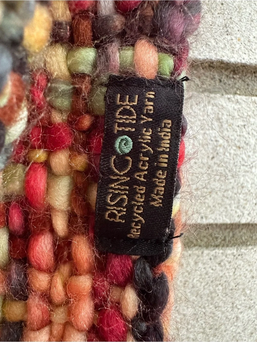 Rising Tide Chunky Handwoven Wool Infinity Scarf Boho Anthro Cozycore